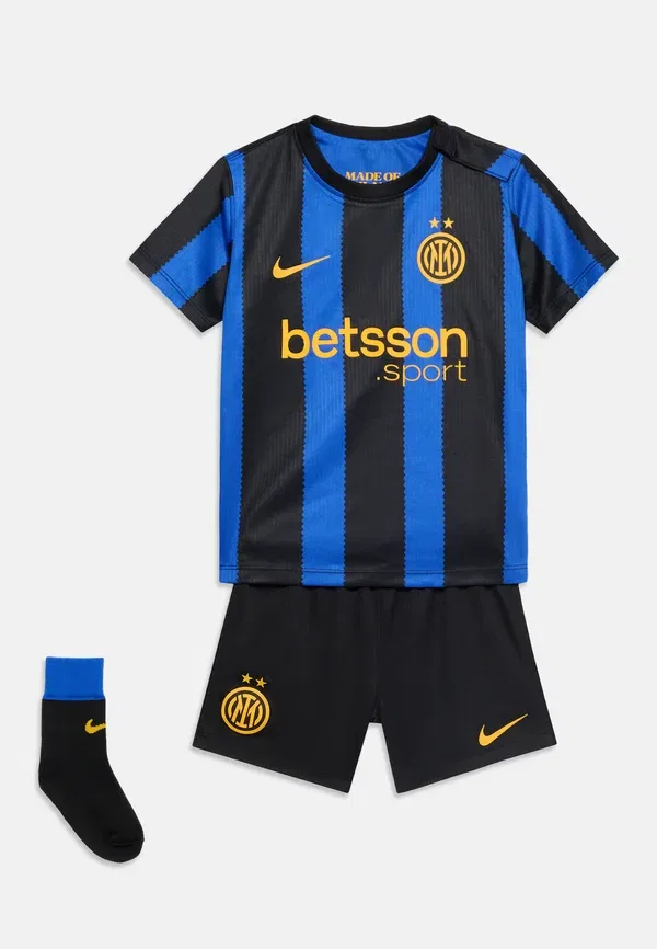 Футбольный комплект из куртки и шорт Nike Performance Lyon Blue/Black/University Gold, черный/синий