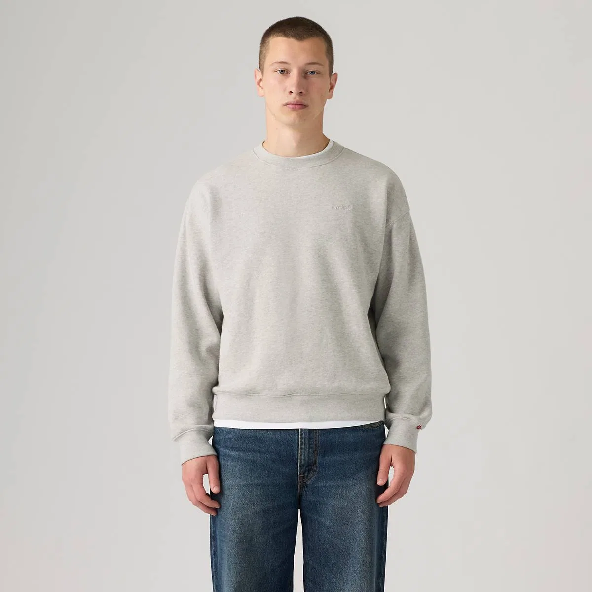 Оригинальная толстовка с круглым вырезом Levi's, Light Gray Heather Bros - Grey — фото 3