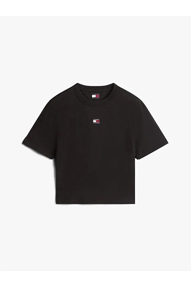Женская хлопковая футболка Tommy Hilfiger, Black — фото 4