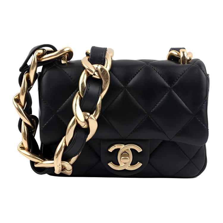 

CHANEL Барашковая сумка с клапаном, через плечо, на плечо, женская черная