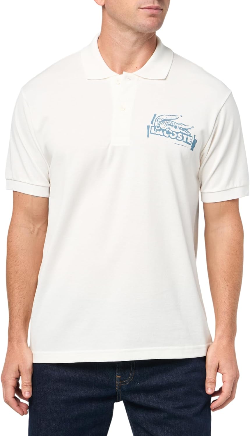 

Lacoste мужская классическая футболка поло с принтом stamp, Flour & Limestone