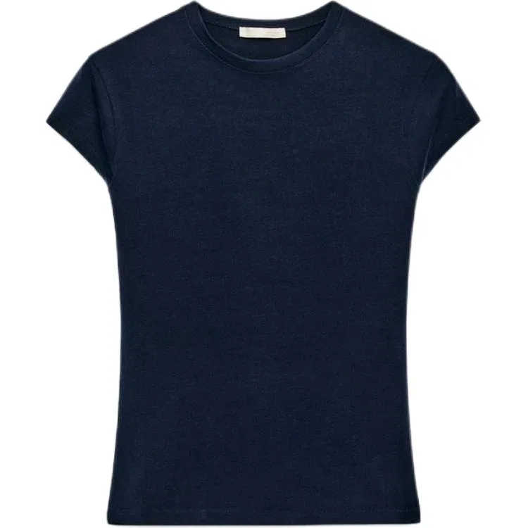 Женская футболка с круглым вырезом Sea Blue ZARA, Sea Blue