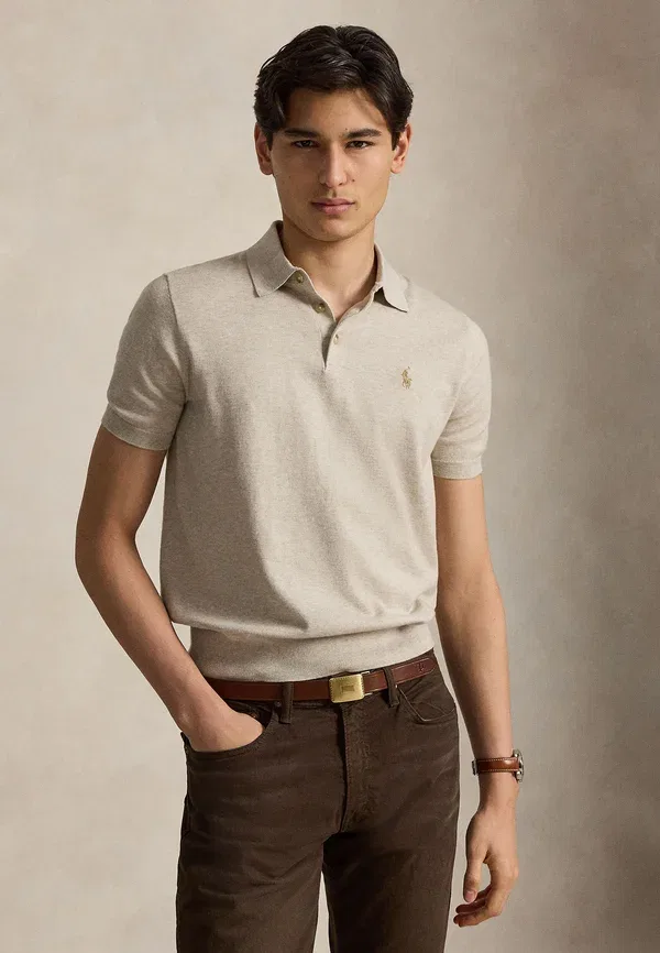 Футболка поло хлопковая Polo Cotton sweater, Polo Ralph Lauren, Light Walnut Brown, коричневый