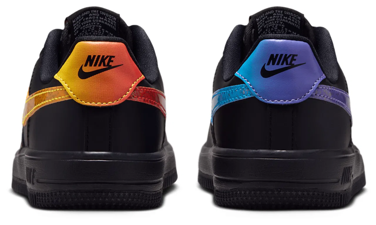 Детские кроссовки для девочек с низким силуэтом Nike Air Force 1 Low, Black/Purple — фото 3
