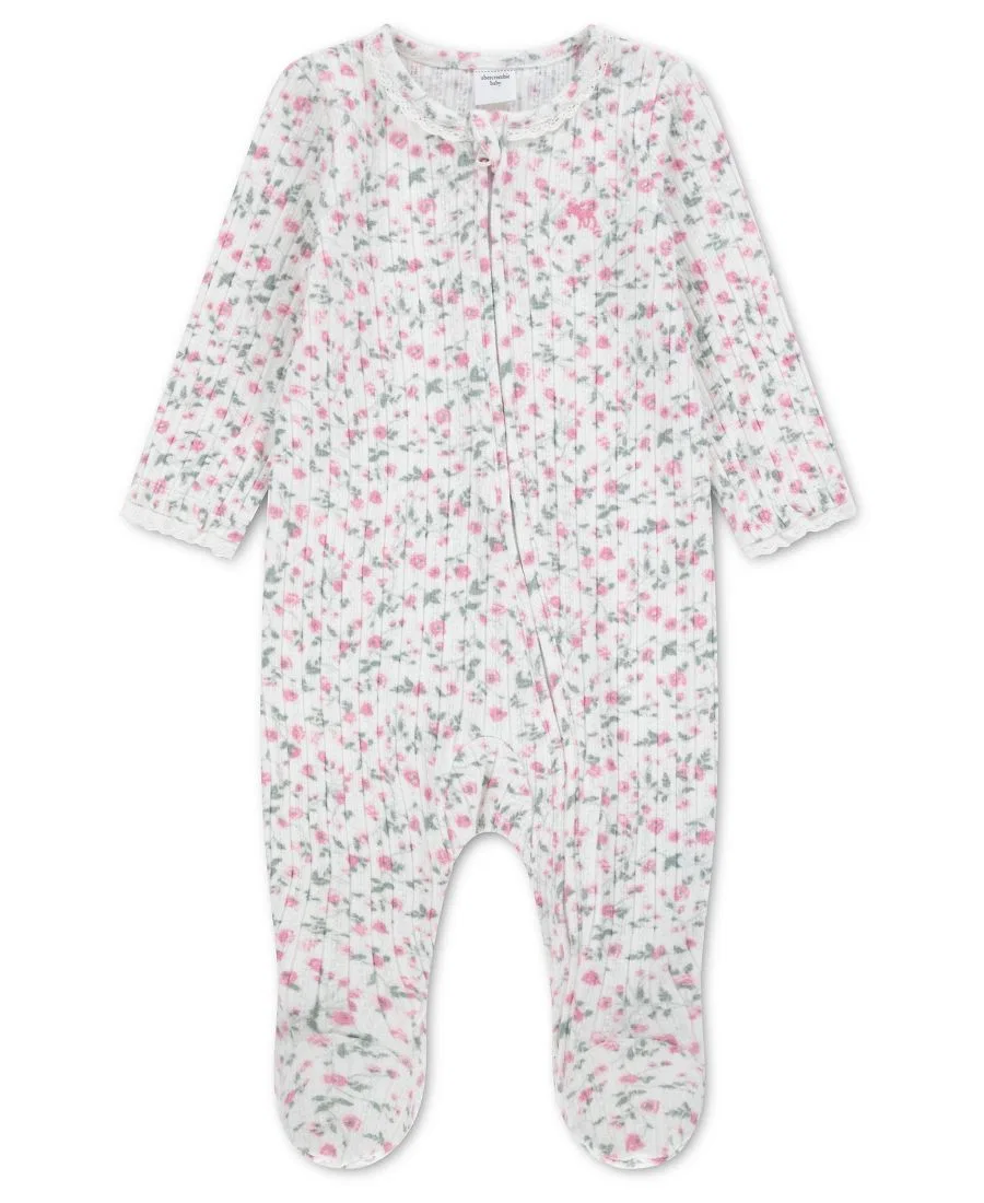 Детский комбинезон с длинным рукавом и кружевной отделкой abercrombie kids, Jet Stream Painted Flowers