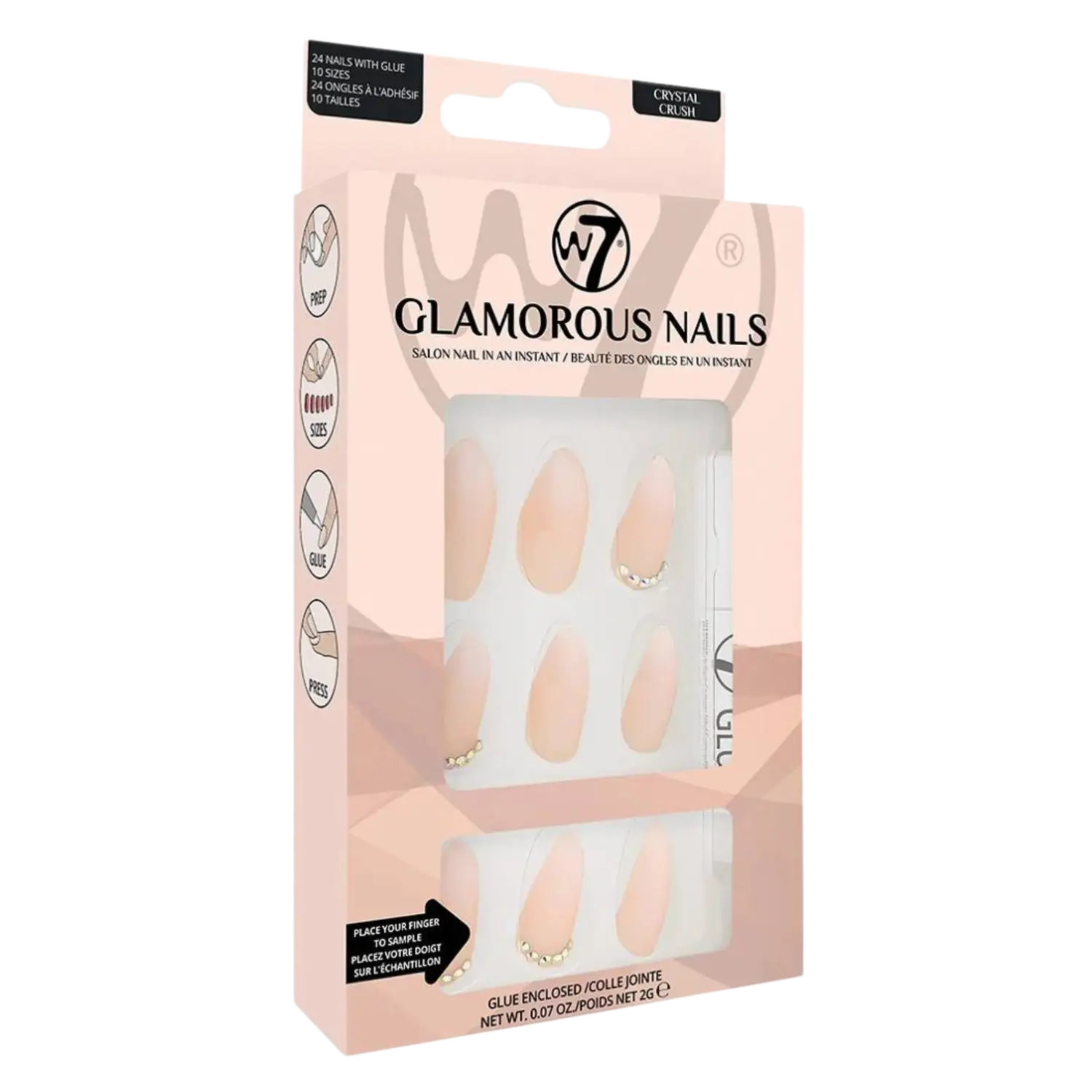 

W7 Glamorous Nails накладные ногти Crystal Crush, 24 шт/уп.