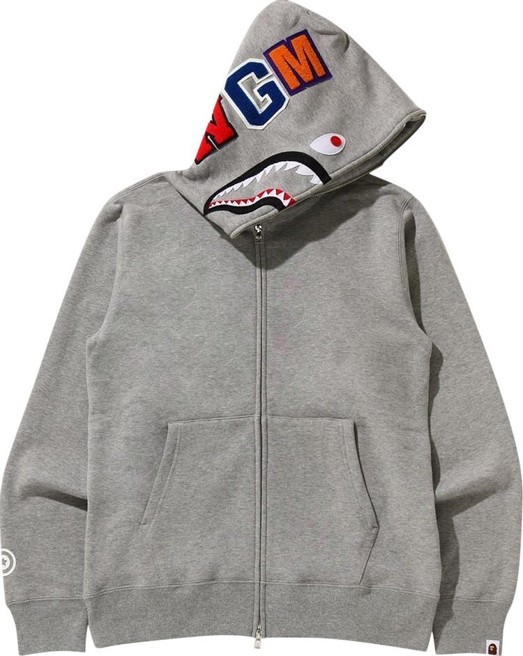 

Худи BAPE Shark Full Zip Hoodie 'Grey', серый