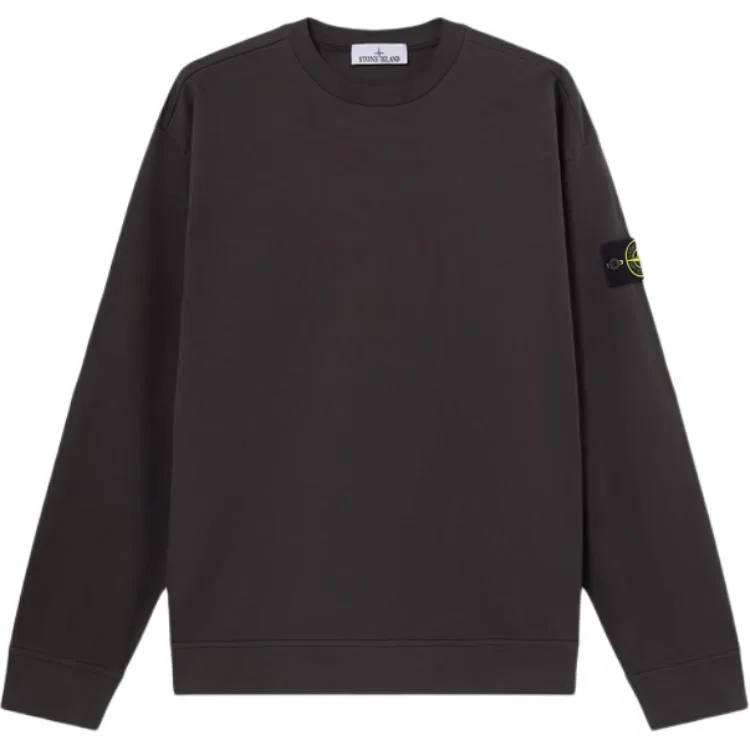 Свитшот с круглым вырезом и патчем, STONE ISLAND, Lead Gray