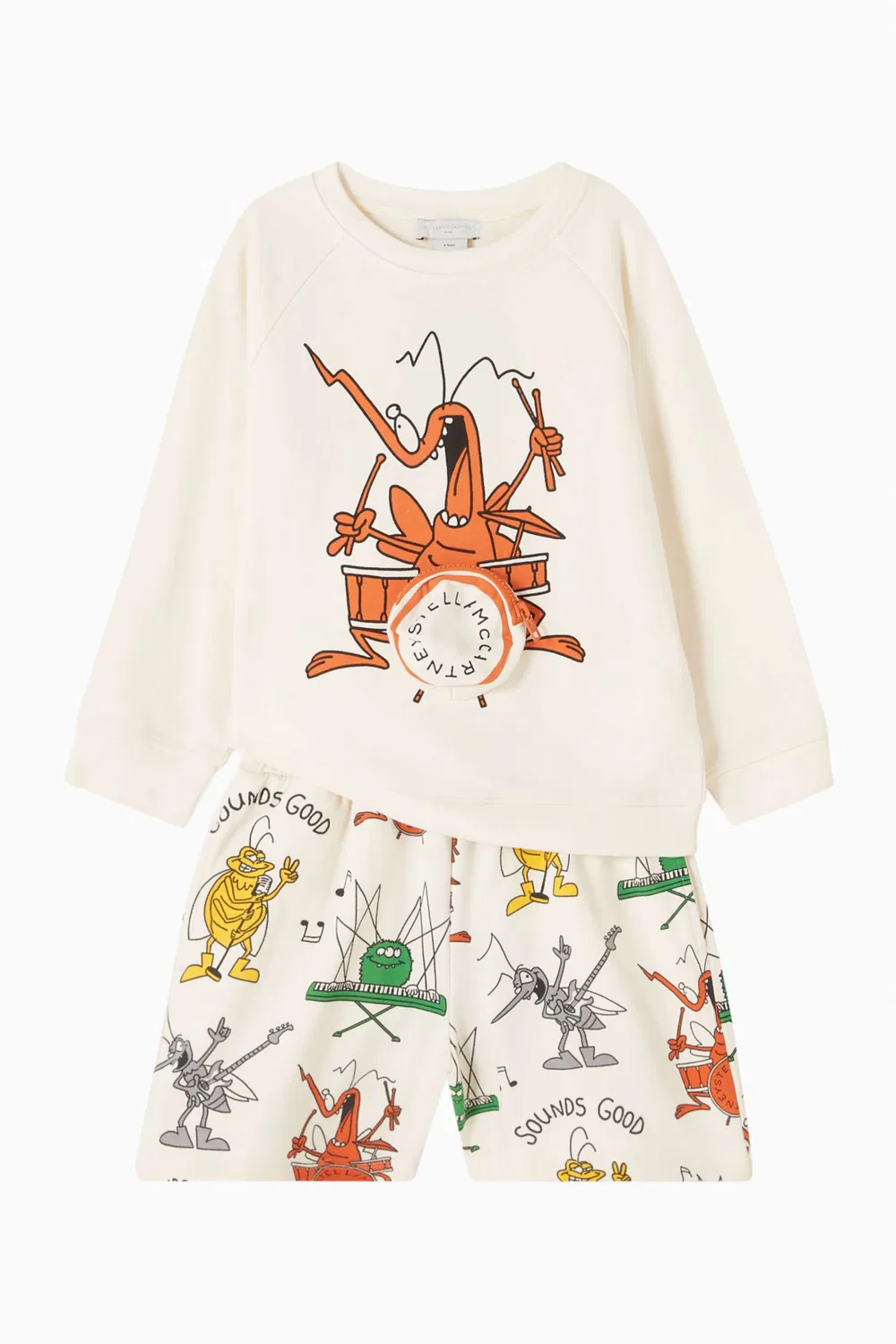 Шорты из футера с принтом Musician Insects Stella McCartney — фото 2