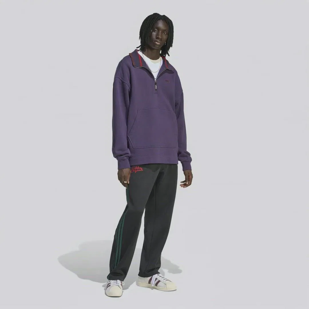 Мужское худи с графическим принтом, половинная молния, модель 90s Alternative Sports Adidas, Purple — фото 2