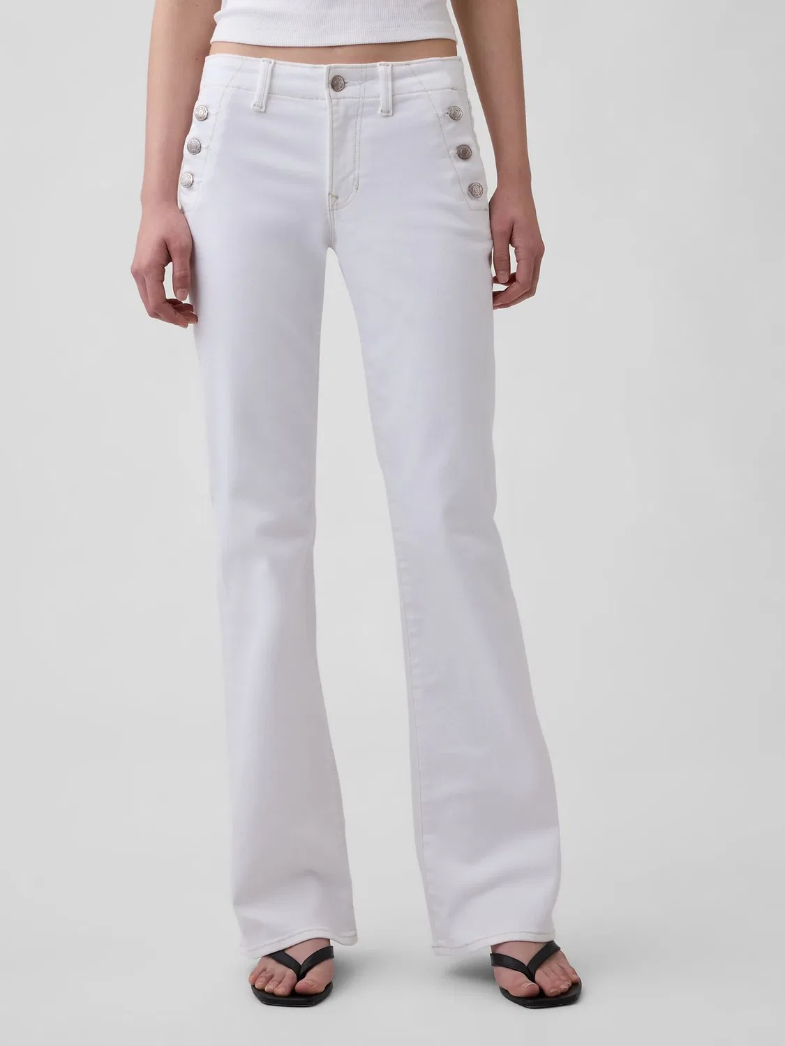 Джинсы bootcut, низкая посадка, Long and Lean Gap, белые