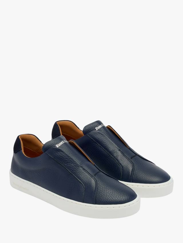 Кроссовки без шнуровки из зернистой кожи pear Russell & Bromley, Blue — фото 2