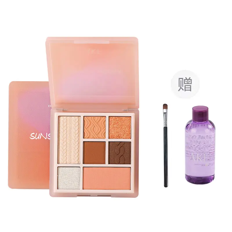 

Палитра теней для век 7 цветов, легко растушевывается, велюровый шиммер, естественные, устойчивые к размазыванию, не переходят на кожу, 9 г, кисть в подарок AKF