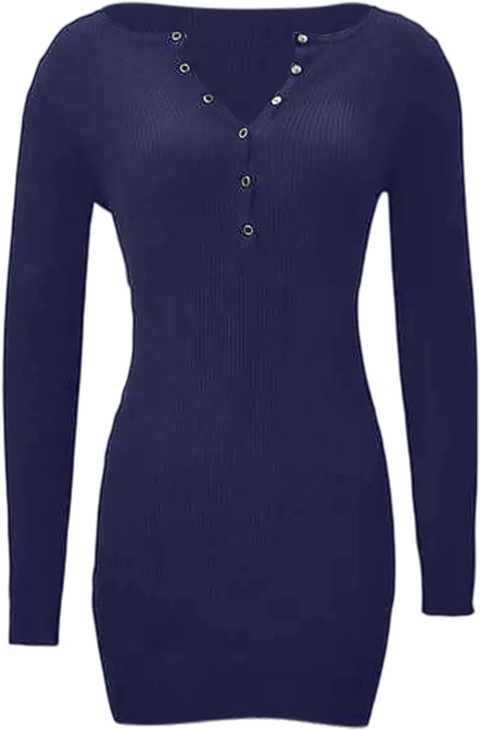 Женское свитерное платье с V-образным вырезом Navy — фото 3