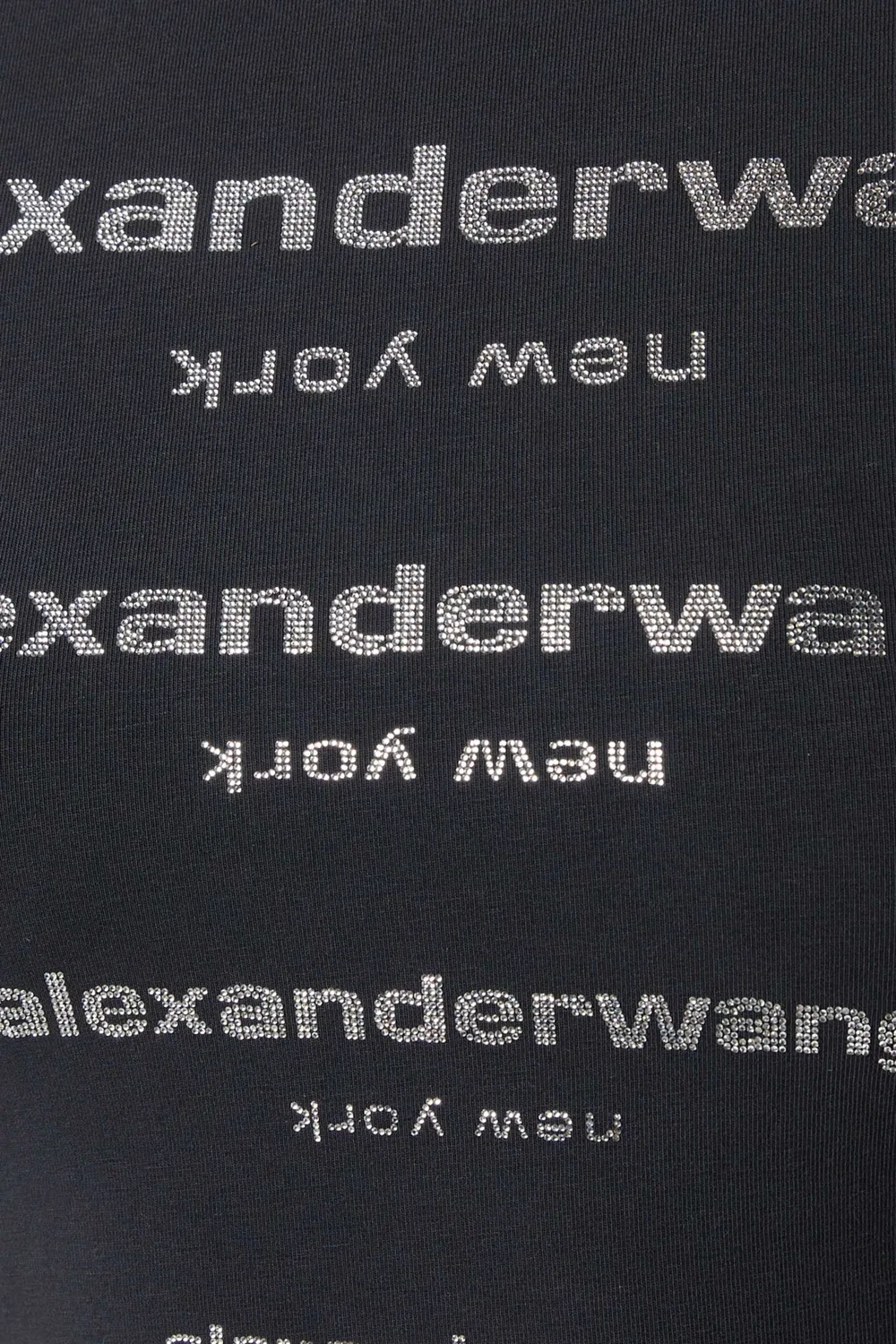 Футболка хлопковая Crystal Logo Alexander Wang, черный — фото 4