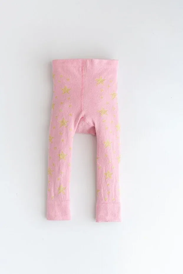 Детские леггинсы для девочек с принтом Unicorn patterned baby girl knitwear leggings trousers Nou Nou, Pink — фото 3