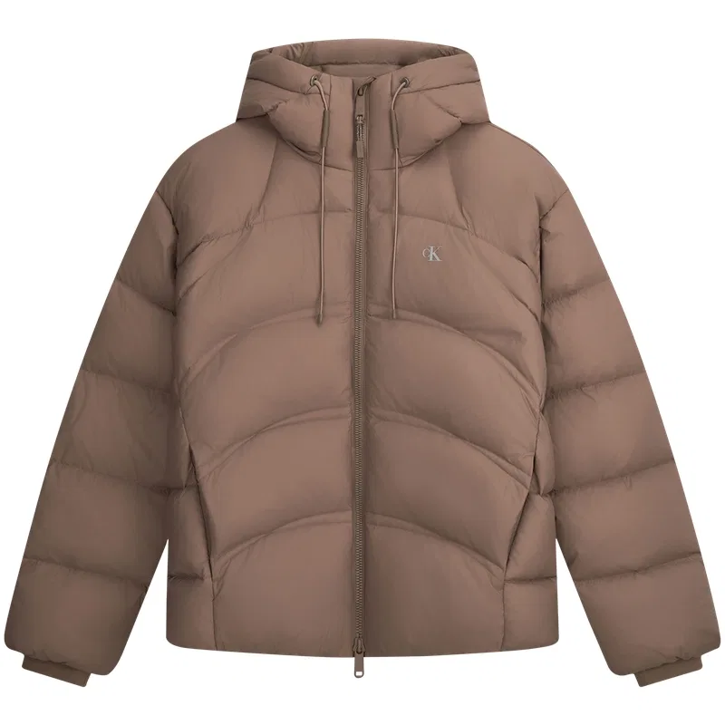 Мужское пуховое пальто с капюшоном Calvin Klein, Coffee Brown