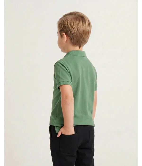 Детское поло для мальчиков хлопковое Polo Polo Ralph Lauren, зеленый — фото 3