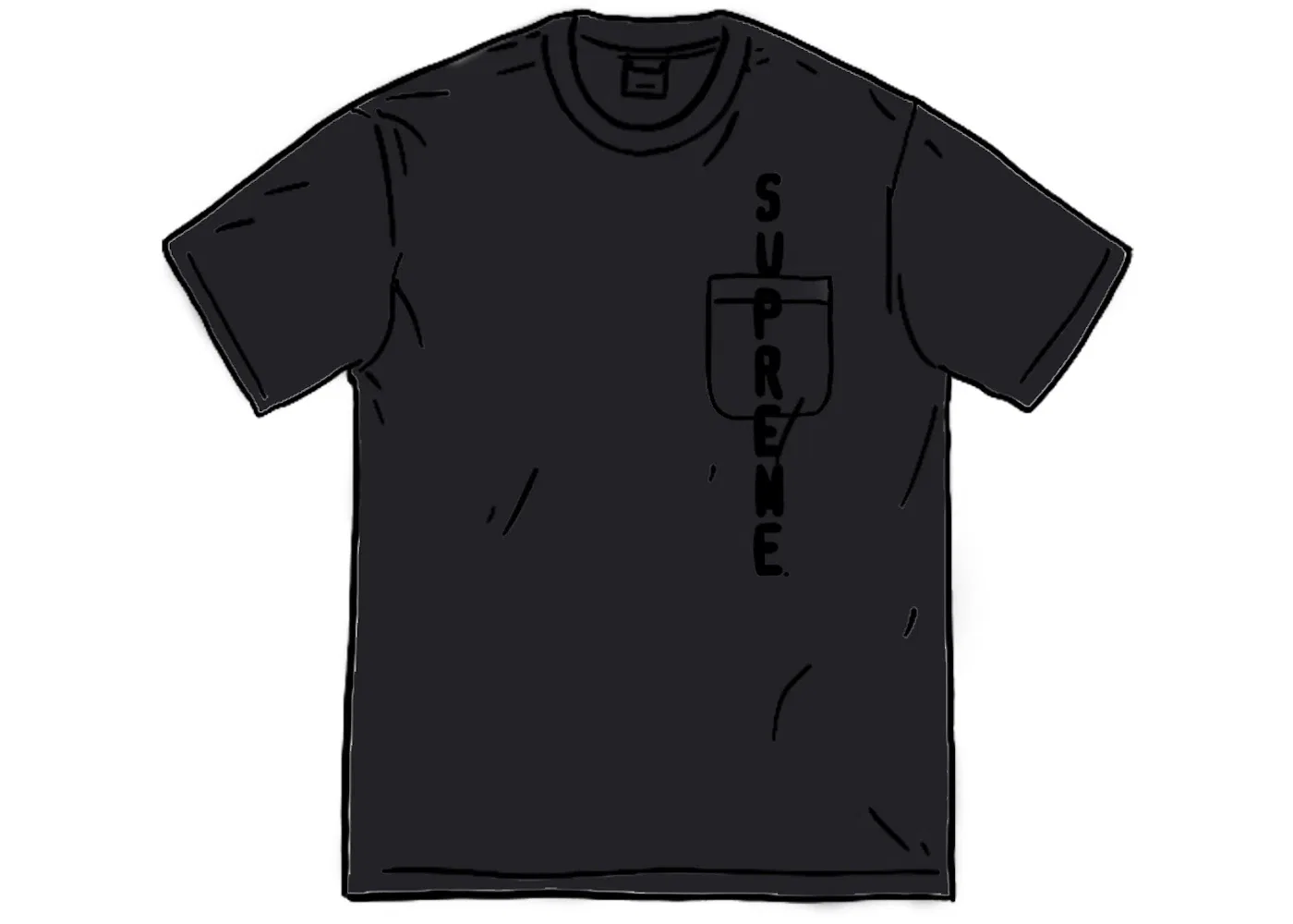 Мужская футболка с контрастным швом Supreme Pocket Tee, Black