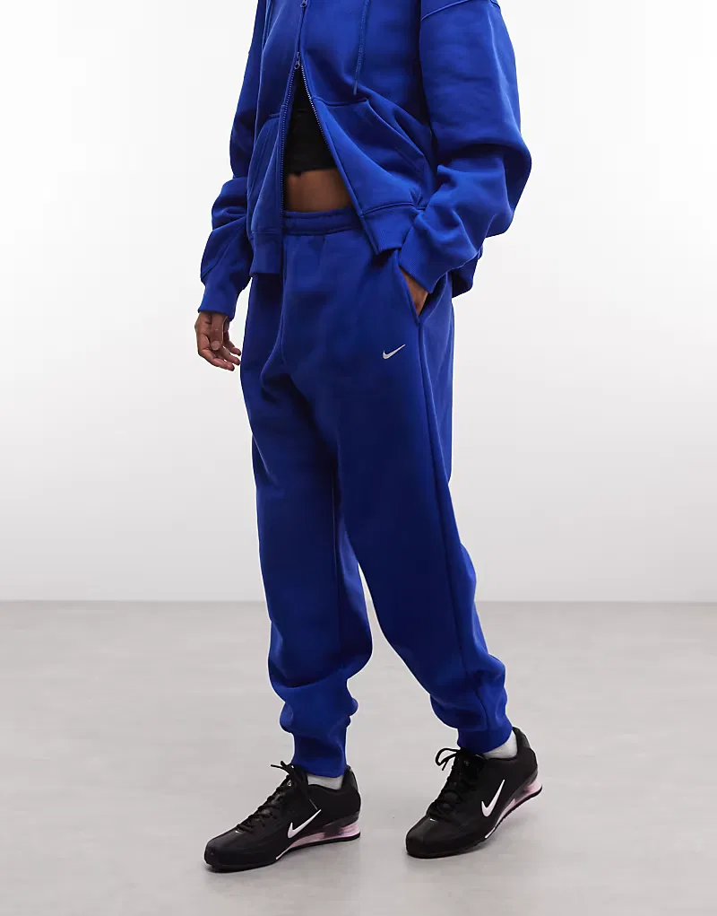 Спортивные брюки Nike Studio Fleece из плотной флиса оверсайз, синий — фото 2
