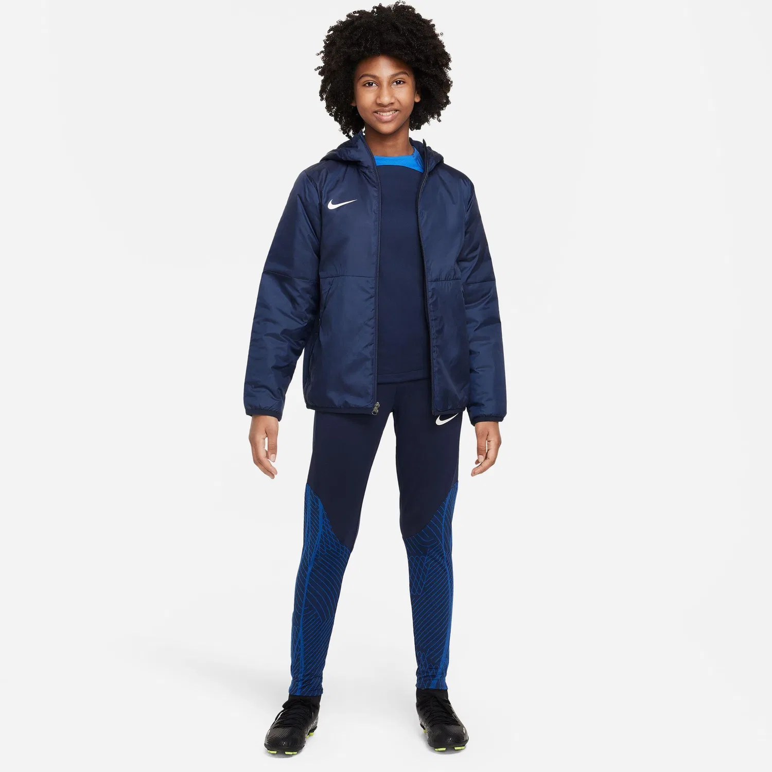 Детская куртка с защитой от ветра и влаги PARK 20 Nike, Dunkelblau Jeansblau Weiss — фото 3