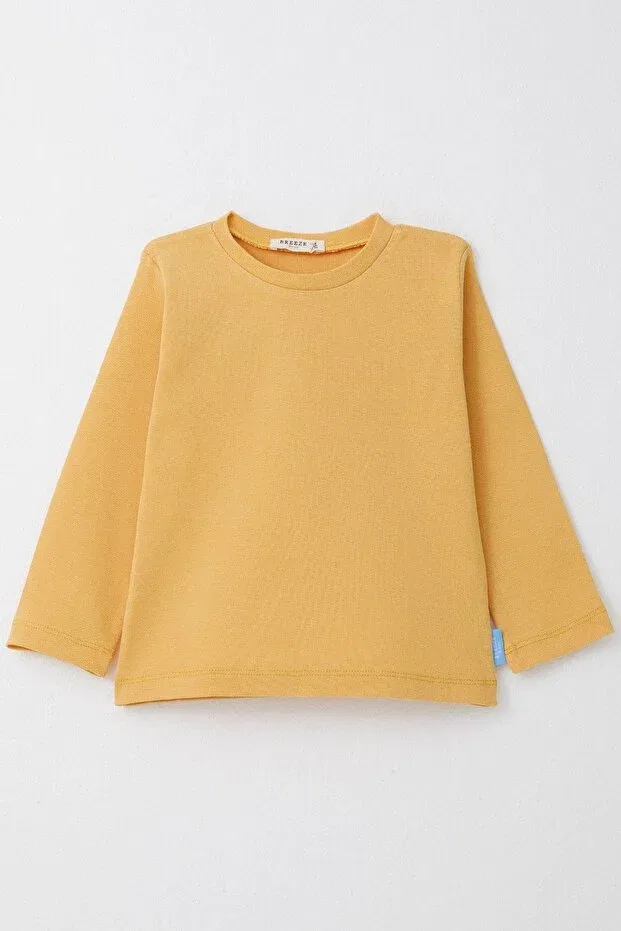 Детская футболка с длинным рукавом Breeze, Mustard Yellow
