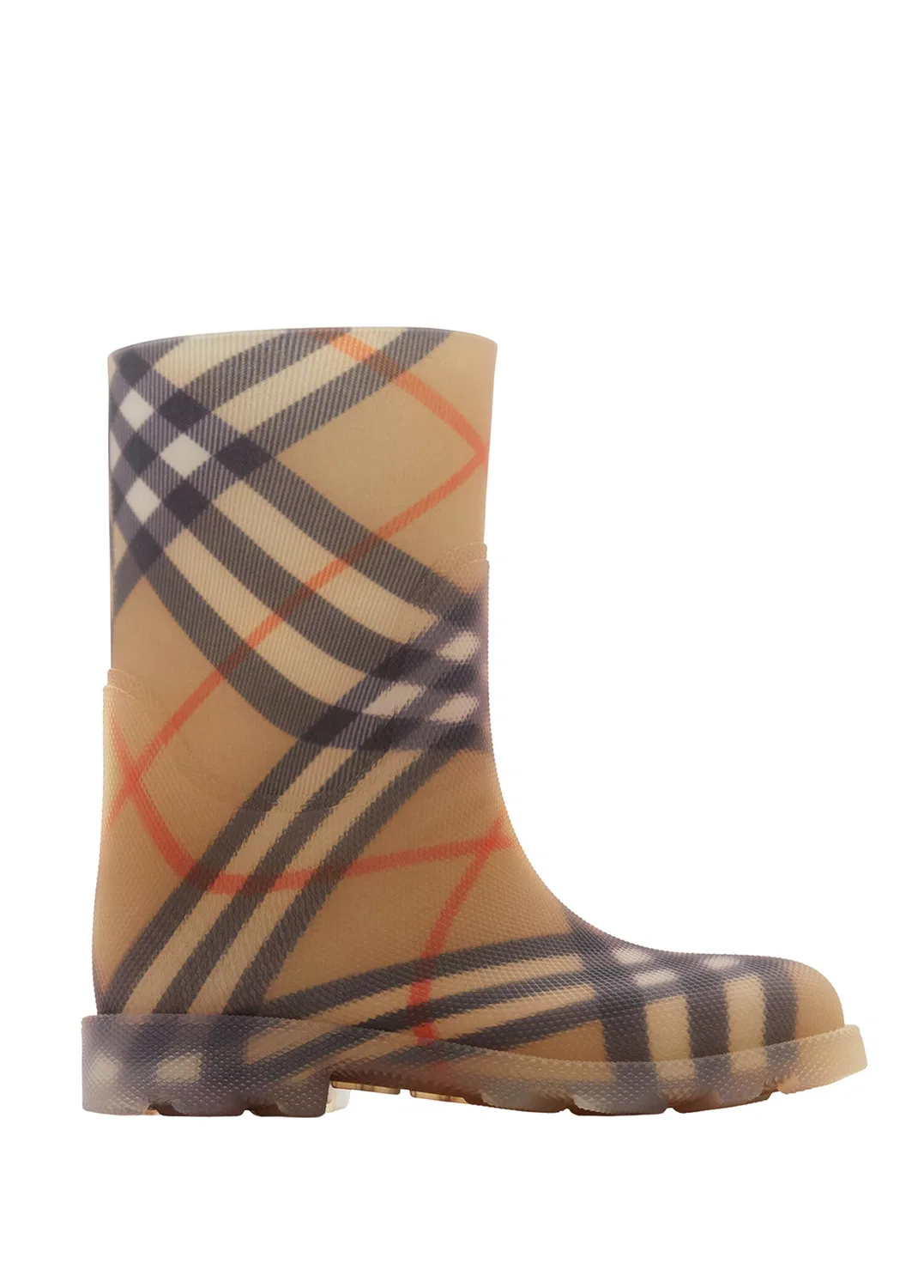 Сапоги резиновые Burberry Check Rubber Marsh High, бежевый