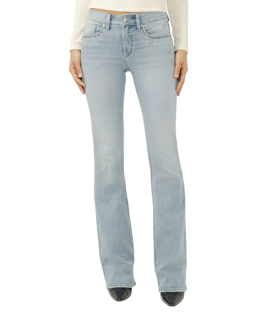 Женские джинсы Suki Mid-Rise Bootcut Luxe Stretch Silver Jeans Co., Golden Hour