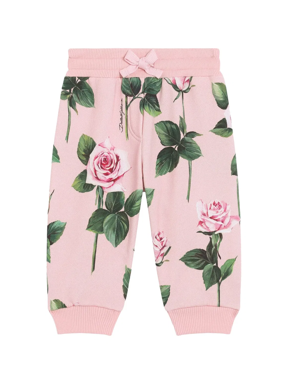 Брюки с Цветочным Принтом Dolce & Gabbana, розовый