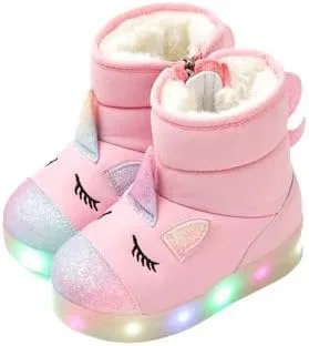 Детские зимние сапоги для девочек с мехом и светодиодами Unicorn Pink Ozkiz, Pink
