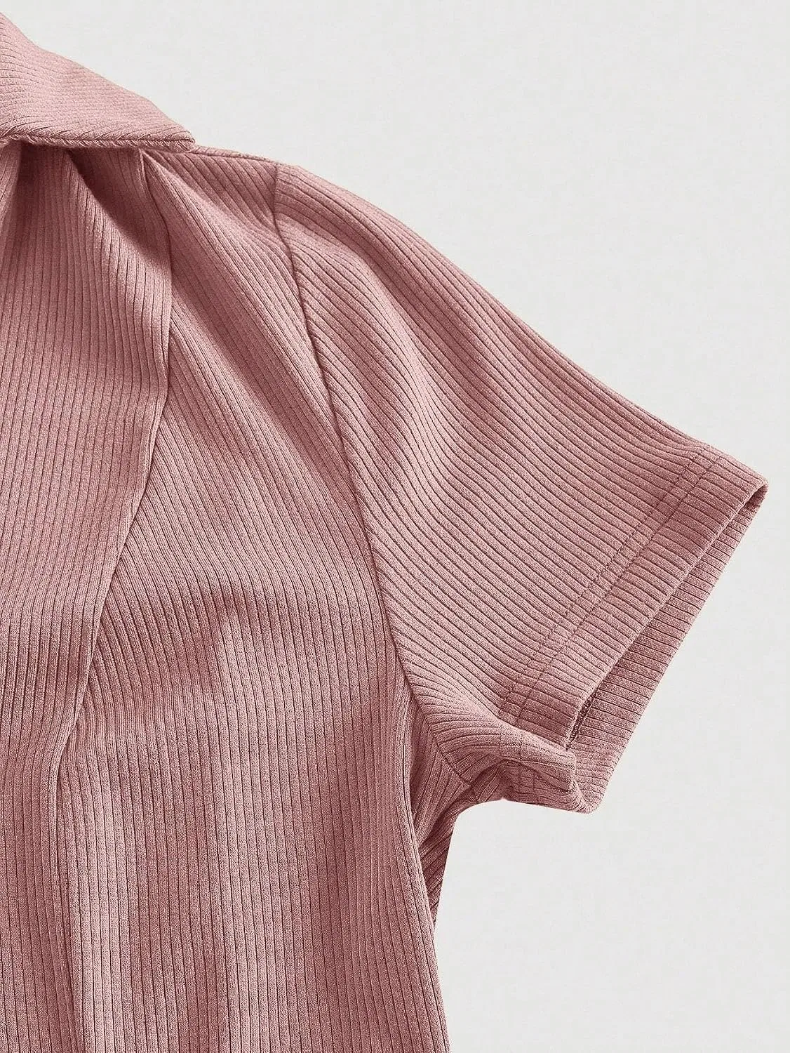 Женское мини-платье A-силуэта с застежкой на пуговицы, Dusty Pink — фото 4
