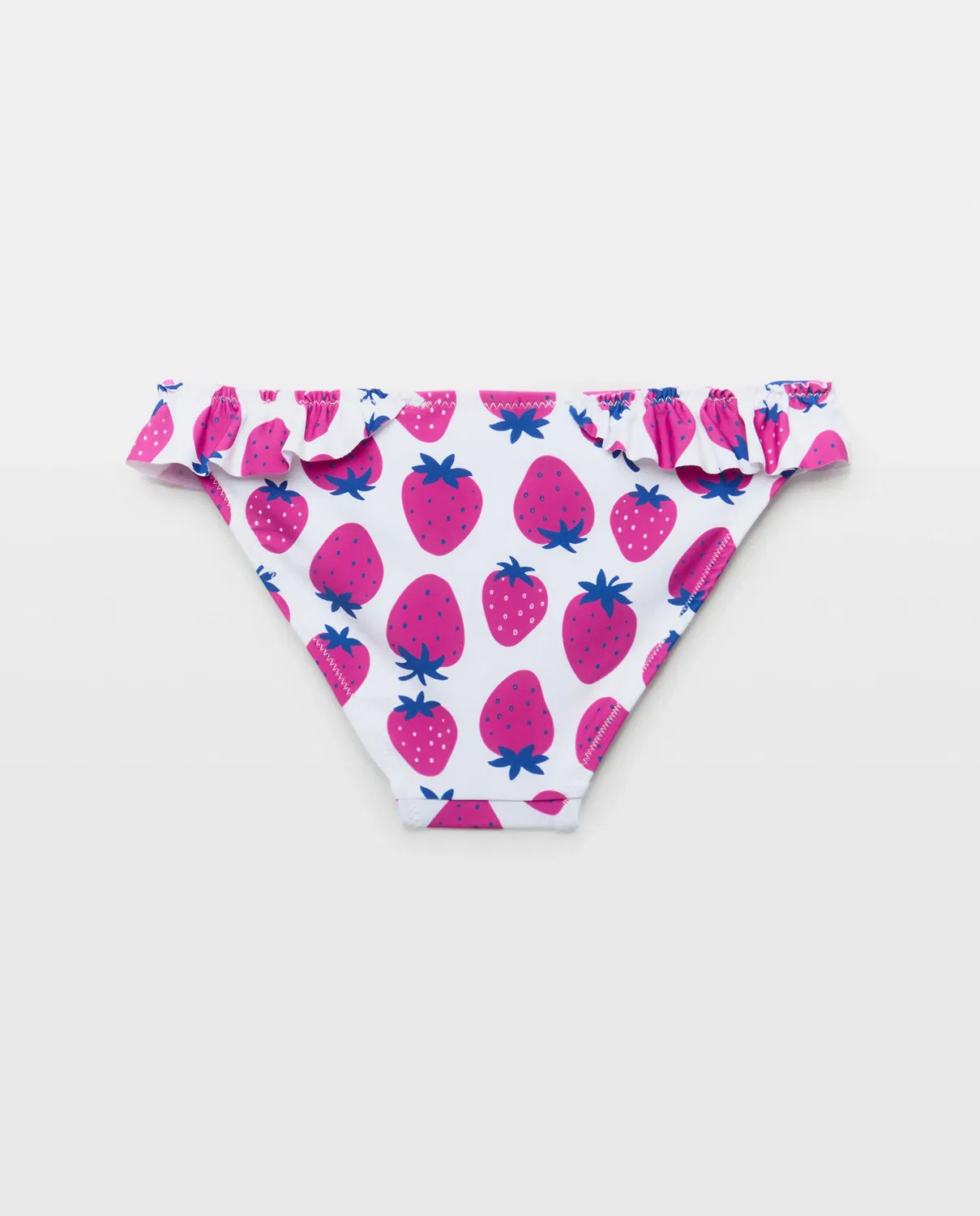 Детские плавки для девочек с принтом Culetín all over print volante fresas Kids El Corte Inglés, Rosa — фото 2