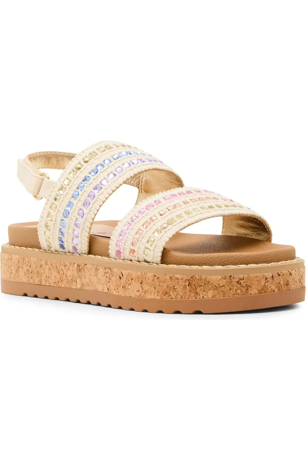 Детские сандалии платформа на щиколотке Rissa Steve Madden, Natural