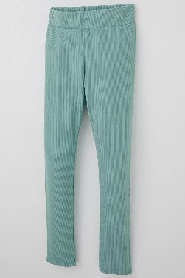 Детские лосины для девочек с принтом в полоску Breeze, Mint Green — фото 3