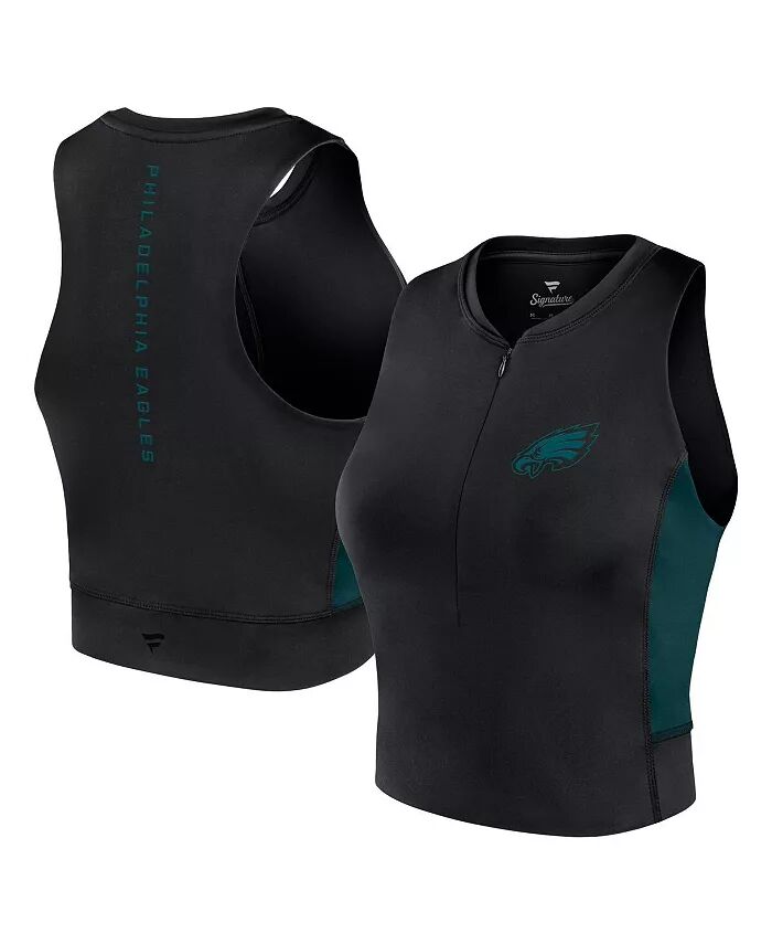 

Женская черная майка-топ Philadelphia Eagles Studio Fitted Gym Fanatics