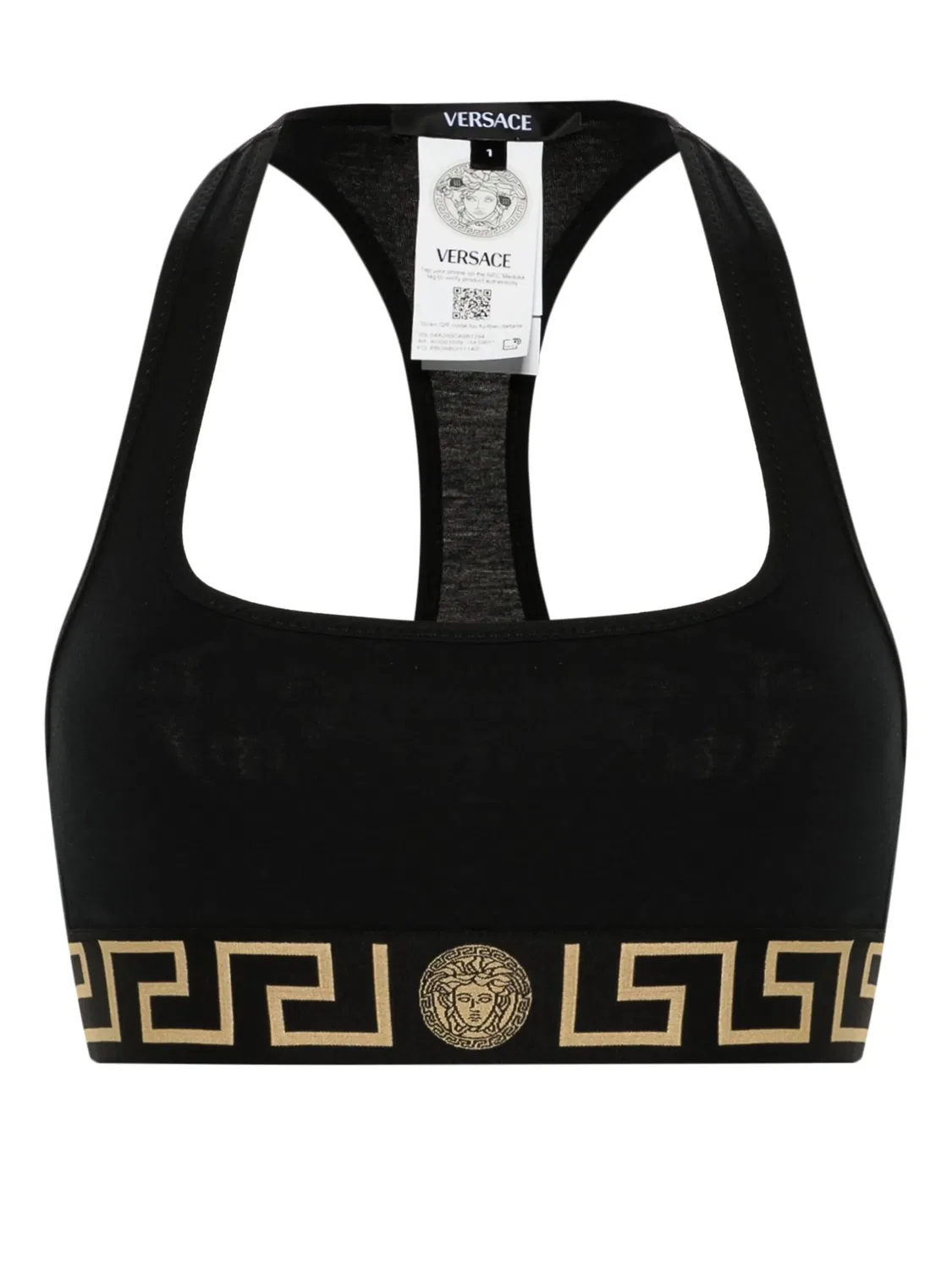 Треугольный бюстгальтер Greca Border Versace, черный