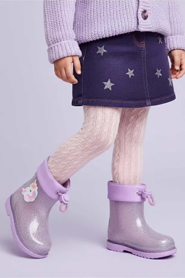 Детские ботинки для девочек с принтом Bimbi Unicornio Glitter Igor, Lilac