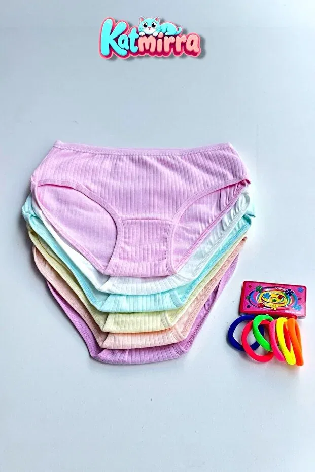 Детские трусы для девочек хлопковые комплект 6 шт Slip Katmirra, Pastel