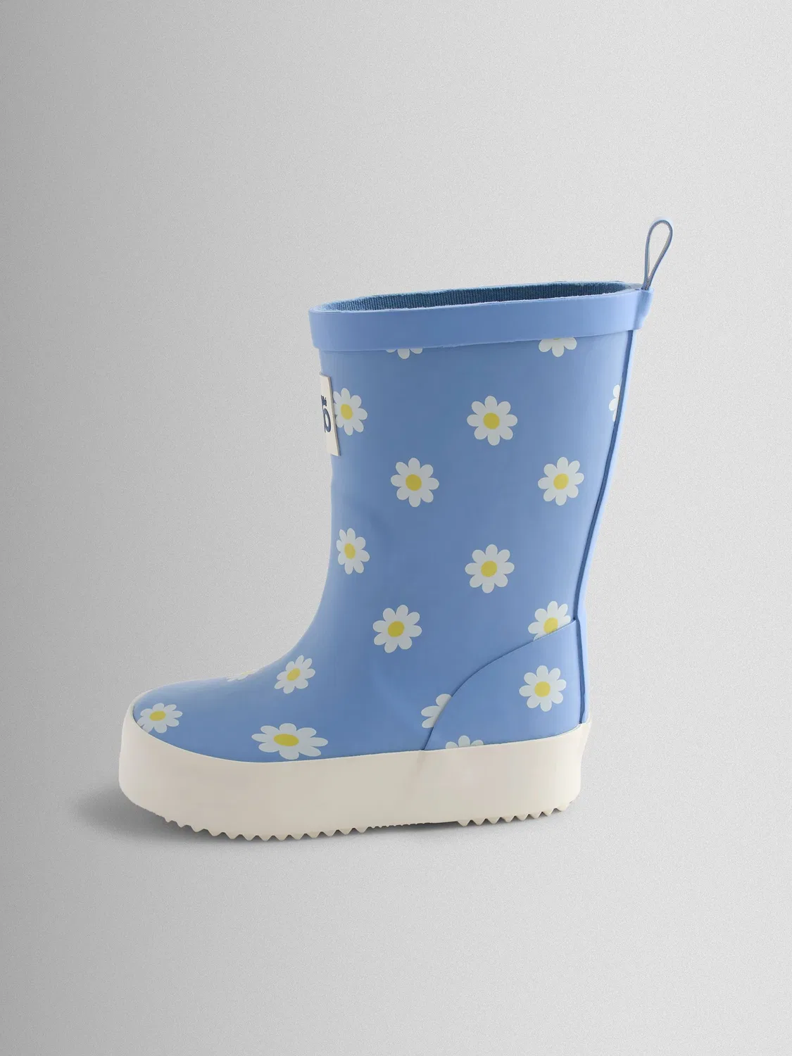 Резиновые сапоги Blue Daisy Jojo Maman Bébé, синие с белыми ромашками — фото 4