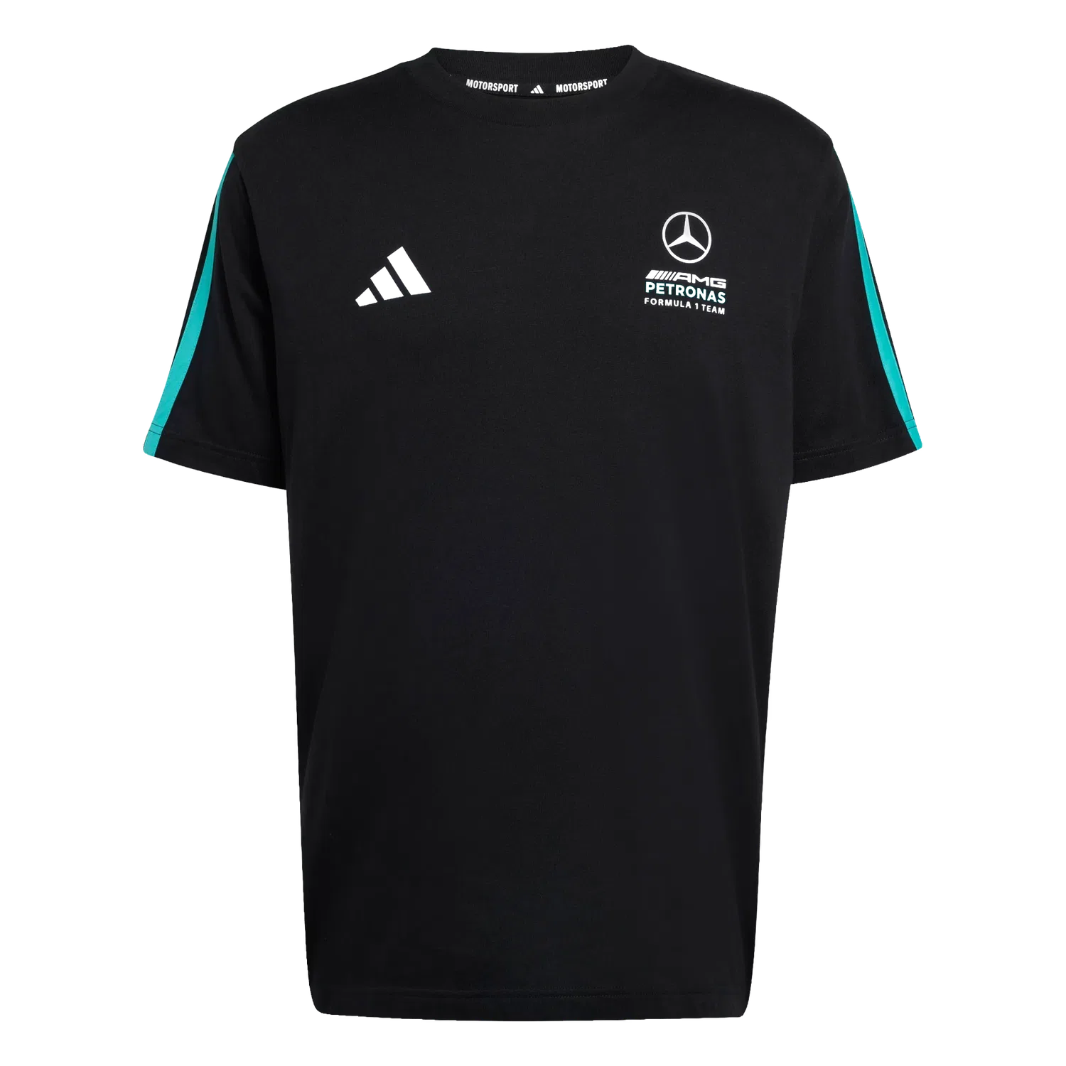 Мужская футболка с принтом Mercedes-AMG Petronas Formula 1 Team Adidas, черный