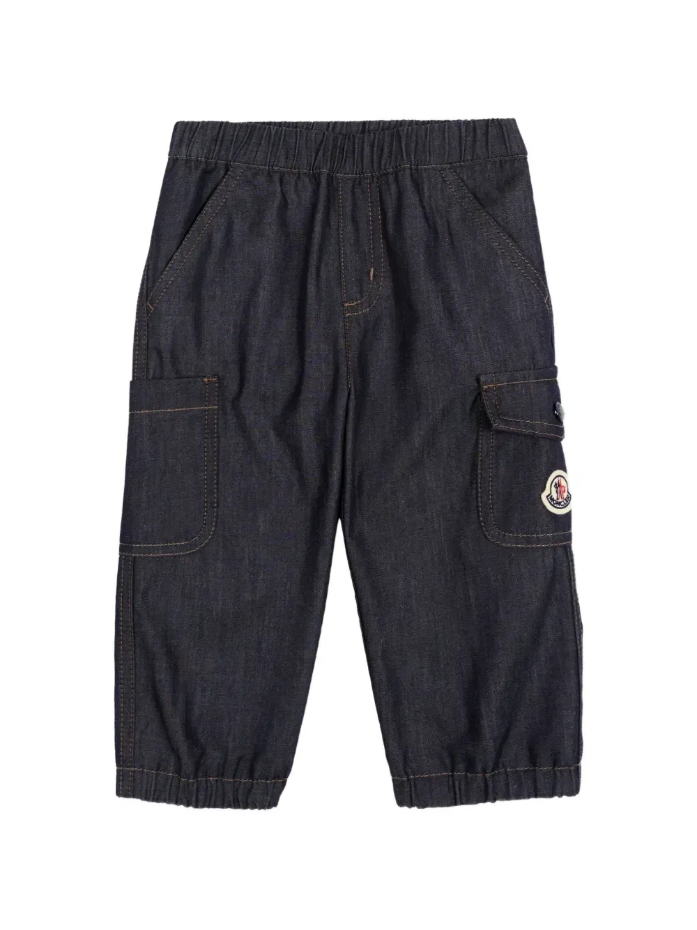 Широкие брюки на резинке Moncler Enfant, синий