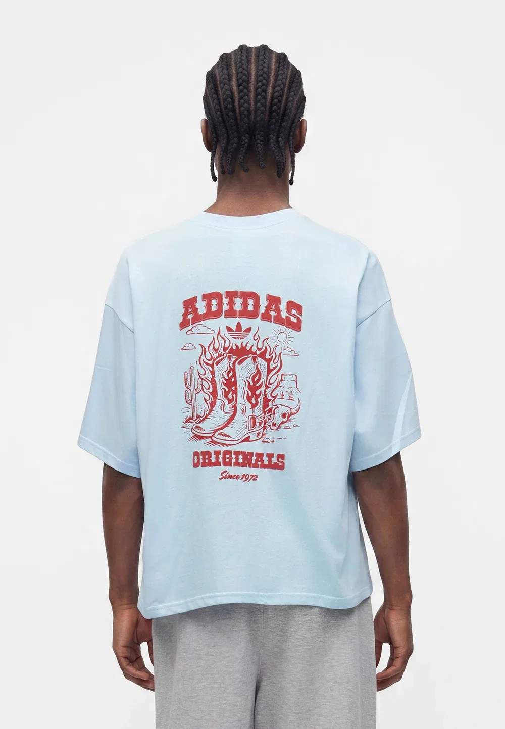 Футболка унисекс с принтом Adidas Originals, Ice Blue