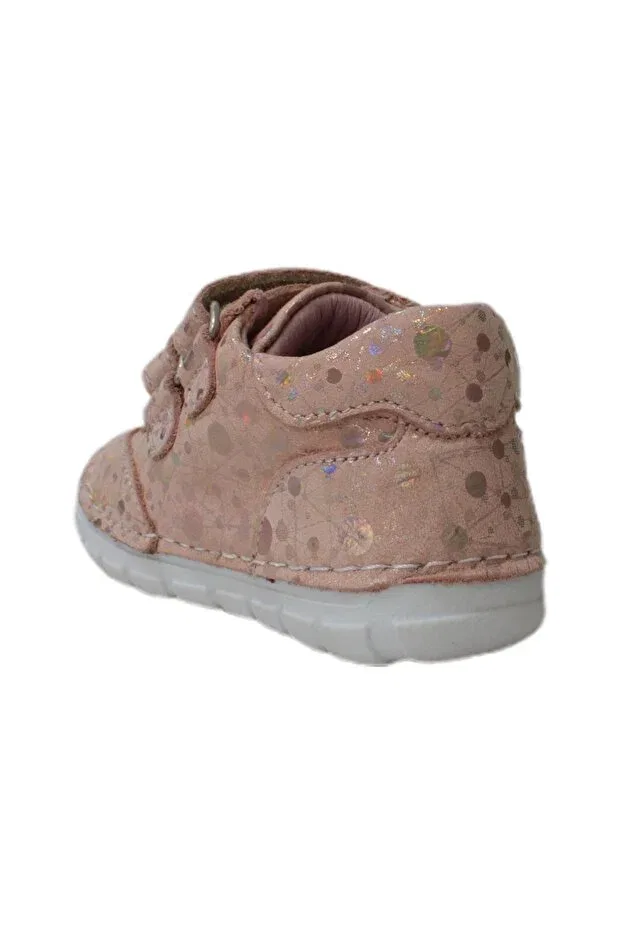Детские туфли для новорожденных с геометрическим принтом Hearted Velcro First Step Shoes Ilhan Paşaoğlu, Beige — фото 3