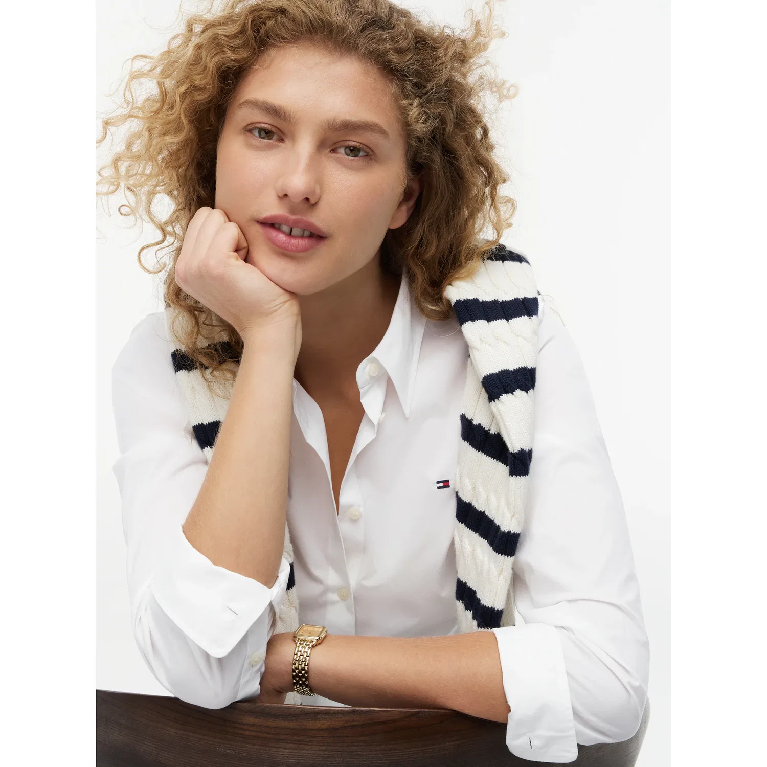 Женская блузка-рубашка regular fit Tommy Hilfiger, White — фото 3