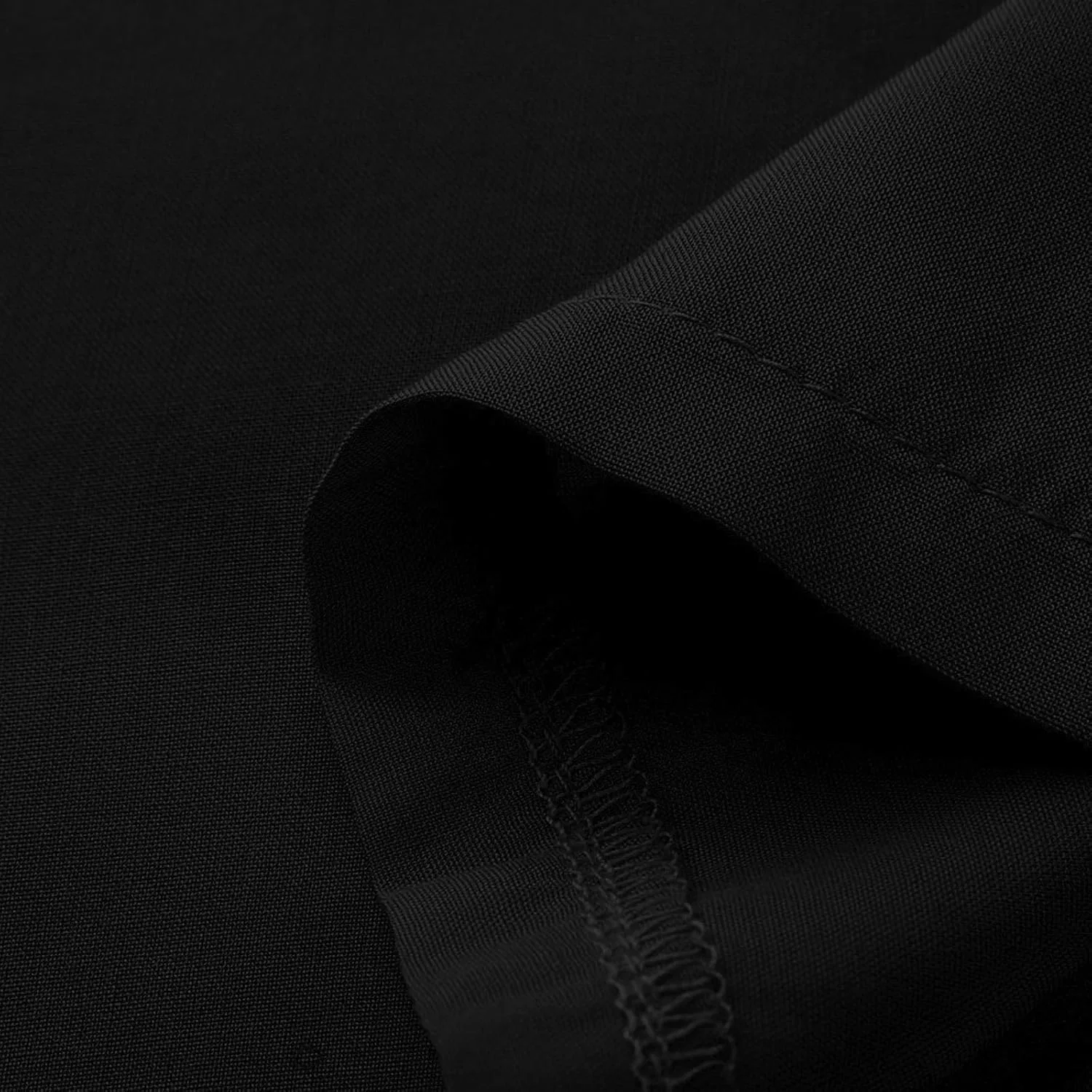 Женская свободная льняная блуза с 3/4 рукавом, Black — фото 4