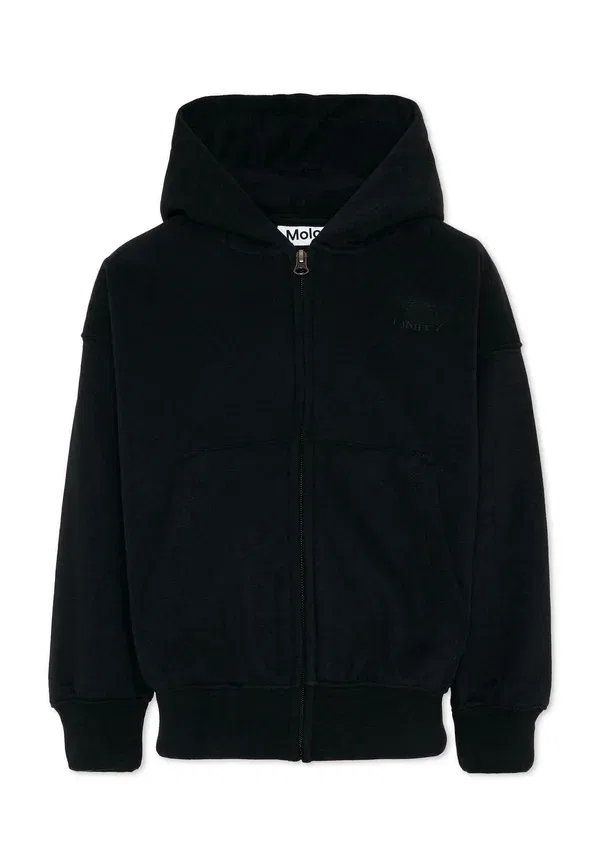 Худи на молнии, однотонная, Zip-up Sweatshirt, Molo, черный