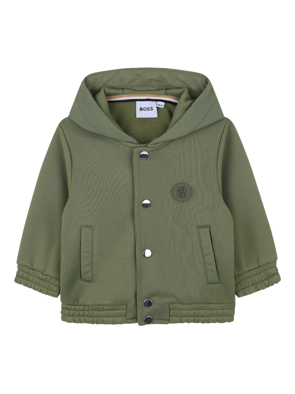 Комплект из куртки с капюшоном и джоггеров BOSS Kidswear, зеленый — фото 3