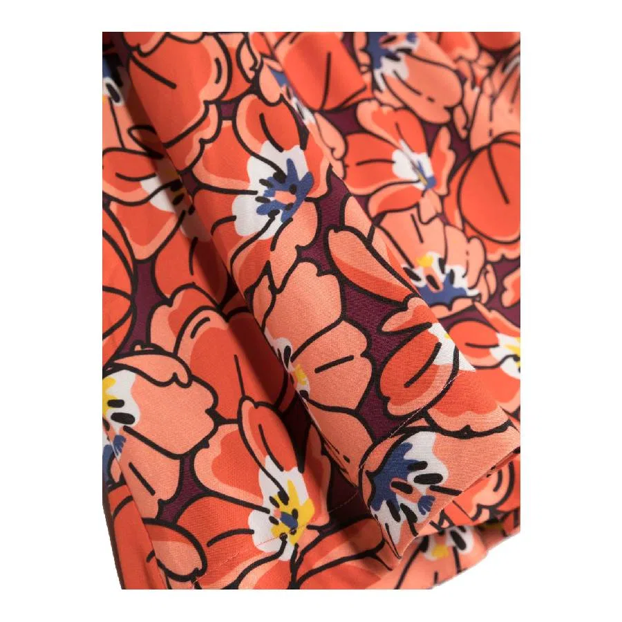 Платье с цветочным принтом Girls Floral Print Lyocell Dress Kenzo, Pink — фото 3