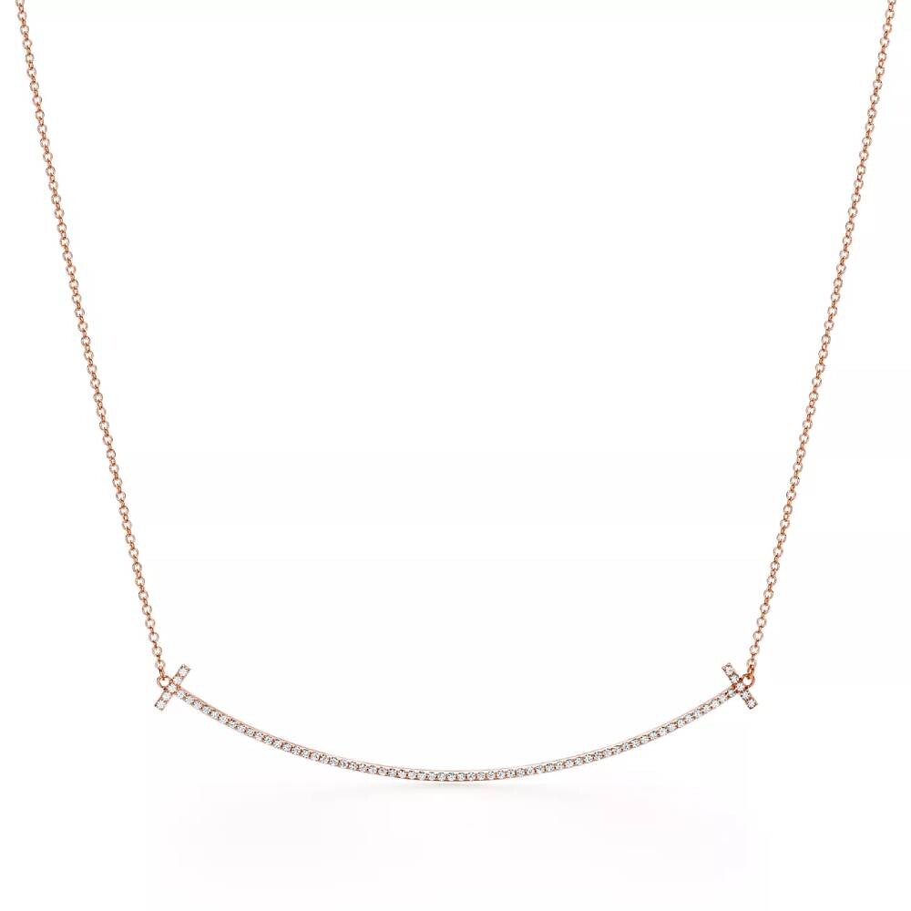 

Кулон с цепочкой Tiffany & Co. Smile Large, розовое золото с бриллиантами