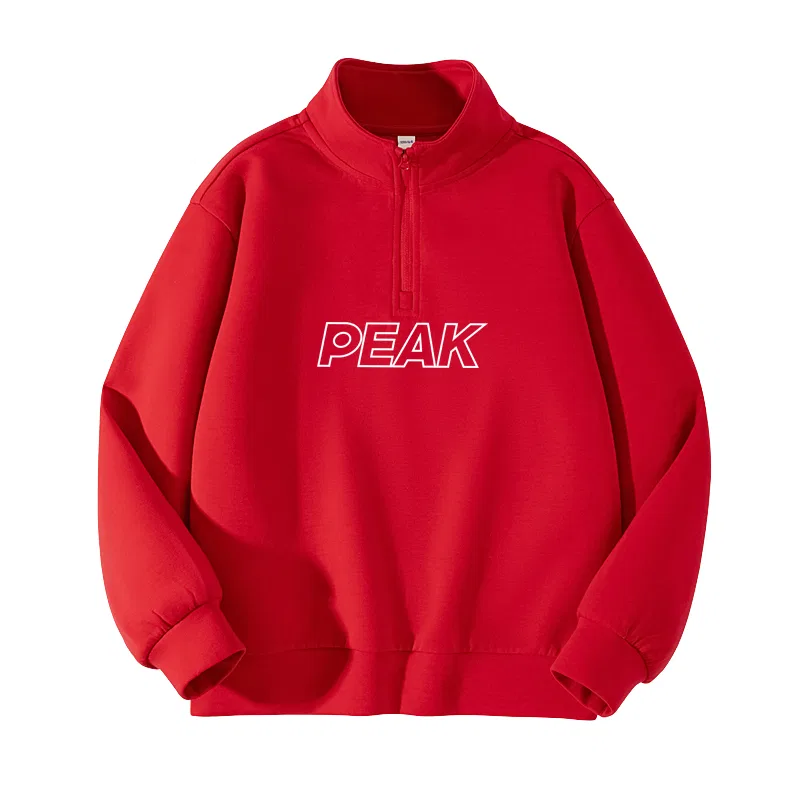 Детский свитшот с полуоткрытым воротником, с вырезом, Red/PK White Cut-Out Large, PEAK